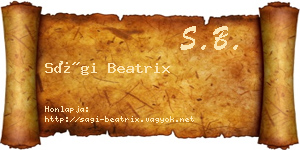 Sági Beatrix névjegykártya