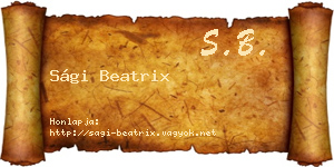 Sági Beatrix névjegykártya